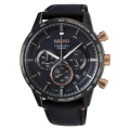 SEIKO MAN SSB361P1 Chronograph Quartz Watch with Leather Strap